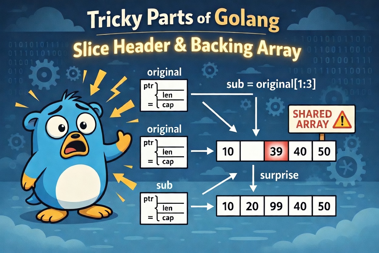 Tricky parts of Golang. The Slice Header and the Shared Backing Array